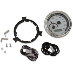 PartzBiz HD DS22120509 - Dakota Digital White/Gray & Chrome MVX FatBob Analog Digital 4 1/2 Gauge Harley | MVX-2004-WG-C PartzBiz HD DS22120509 - Dakota Digital White/Gray & Chrome MVX FatBob Analog Digital 4 1/2 Gauge Harley | MVX-2004-WG-C