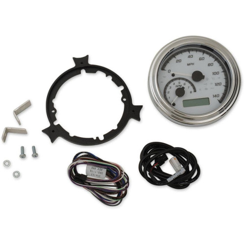 PartzBiz HD: 4418935-Dakota Digital White/Gray & Chrome MVX FatBob Analog Digital 4 1/2 Gauge Harley | MVX-2004-WG-C PartzBiz HD: 4418935-Dakota Digital White/Gray & Chrome MVX FatBob Analog Digital 4 1/2 Gauge Harley | MVX-2004-WG-C