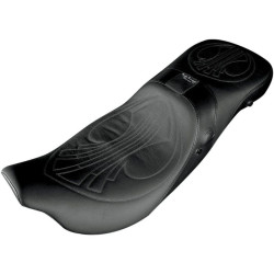 PartzBiz HD WP830-0343 - Danny Grey AirHawk Weekday 2-Up XL Seat W พนักพิง Receptacle Harley FLH/T 08-15 | แดนนี่ เกรย์