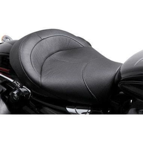 PartzBiz HD: 4418886-Danny Grey Bigist Solo Seat เบาะหนังเย็บเรียบ Harley Sportster 04-18