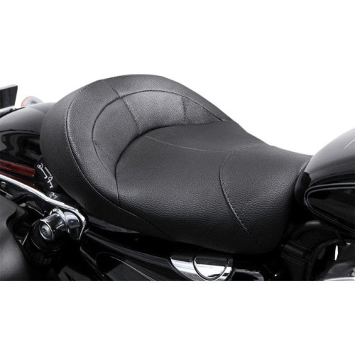 PartzBiz HD: 4418892-Danny Grey Black Vinyl Low Profile BigIst Air Solo Seat สำหรับ Harley Dyna 06-16 | FA-DGE-0276 PartzBiz HD: 4418892-Danny Grey Black Vinyl Low Profile BigIst Air Solo Seat สำหรับ Harley Dyna 06-16 | FA-DGE-0276