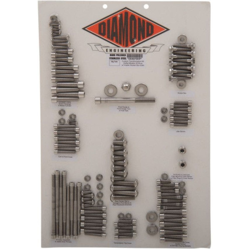PartzBiz HD: 4418734-Diamond Engineering DE6079HP Stainless Steel Engine Bolt Kit Harley Softail M8 best new upgrade replacement touring bagger dresser transmission drivetrain hardware fasteners PartzBiz HD: 4418734-Diamond Engineering DE6079HP Stainless Steel Engine Bolt Kit Harley Softail M8 best new upgrade replacement touring bagger dresser transmission drivetrain hardware fasteners