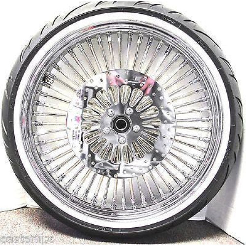 PartzBiz HD: 4418580-DNA Chrome Mammoth 21" 52 Fat Spoke Wheel & White Wall Tire Package Harley FL Softail 00-07 PartzBiz HD: 4418580-DNA Chrome Mammoth 21" 52 Fat Spoke Wheel & White Wall Tire Package Harley FL Softail 00-07