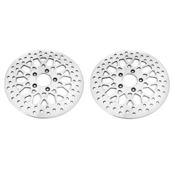 PartzBiz HD M-RT-2160 (x2) / EP-13274 (x2) - DNA High Polished Mesh Dual Front 11.5 Disc Rotors Harley Touring 00-07 (คู่) | M-RT-2162 PartzBiz HD M-RT-2160 (x2) / EP-13274 (x2) - DNA High Polished Mesh Dual Front 11.5 Disc Rotors Harley Touring 00-07 (คู่) | M-RT-2162