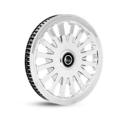 PartzBiz HD M-PL-0172 - DNA Super Spoke Chrome Cush Drive Pulley 68th x 1” สำหรับ Harley 09-up Touring | M-PL-0172