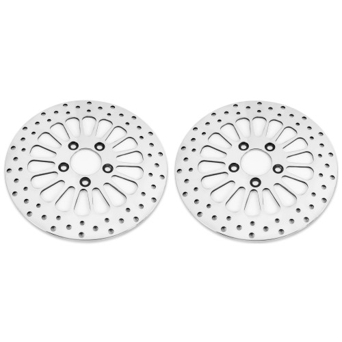 PartzBiz HD: 4418500-DNA Super Spoke Polished Dual Front 11.5 Disc Rotors Harley Touring 00-07 (คู่) | M-RT-2102 PartzBiz HD: 4418500-DNA Super Spoke Polished Dual Front 11.5 Disc Rotors Harley Touring 00-07 (คู่) | M-RT-2102