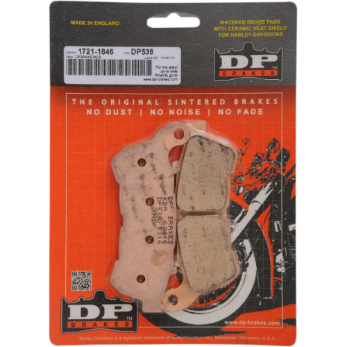 PartzBiz HD: 4418458-DP เบรคผ้าเบรคโลหะเผาด้านหน้า DP536 Harley Sportster 14-20