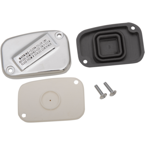 PartzBiz HD: 4418403-ลาก 0611-0105 ฝาครอบแม่ปั๊มเบรคหน้าโครเมี่ยม 15-17 Harley FLS 06110105