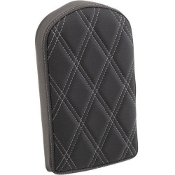 PartzBiz HD DS08220441 - Drag 10" Sissy Bar Pad Silver Double Diamond Vinyl Harley & Custom 0822-0441