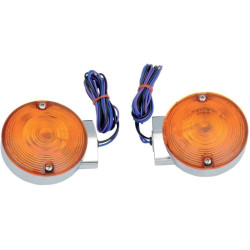 PartzBiz HD DS20200592 - Drag 2020-0592 Chrome Touring Rear 1156 Amber Turn Signals Repl. OE 68765-94A L12-6030AR 20200592