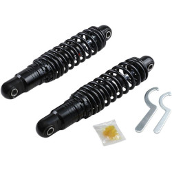 PartzBiz HD DS13101672 - Drag Black 12" Premium Ride-Height Adjustable Shocks Heavy Duty Harley 99-17