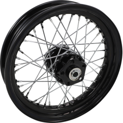 PartzBiz HD DS02030666 - Drag Black 16 x 3 40 Spoke Front Wheel Dual Disc No ABS Harley Touring 73-84