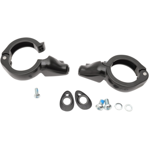 PartzBiz HD: 4418279-Drag Black 49mm Fork Turn Signal Clamp Mounts Harley & Metric Custom