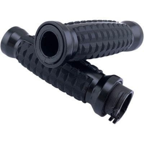 PartzBiz HD: 4418237-Drag Black Grenade Aluminum Soft Rubber 1" Hand Grips Harley Touring TBW 0630-2642 PartzBiz HD: 4418237-Drag Black Grenade Aluminum Soft Rubber 1" Hand Grips Harley Touring TBW 0630-2642