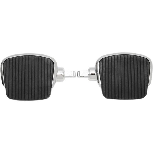 PartzBiz HD: 4418153-Drag Chrome 4" Floorboards Rubber Pads w/ Male Peg Mounts for Harley or Metric | 1621-0724