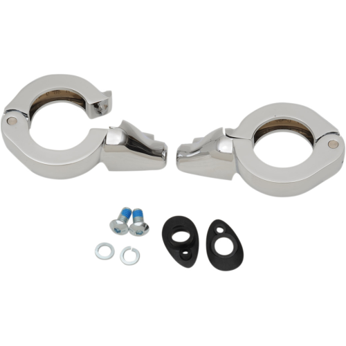 PartzBiz HD: 4418158-Drag Chrome 41mm Fork Turn Signal Clamp Mounts Harley & Metric Custom PartzBiz HD: 4418158-Drag Chrome 41mm Fork Turn Signal Clamp Mounts Harley & Metric Custom