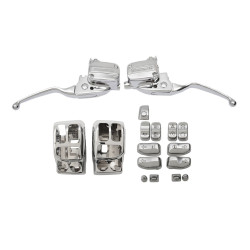 PartzBiz HD DS06101952 / DS06160231 / DS06100807 - Drag Chrome Hand Control Kit w/ Switch Housings & Caps 17-18 Harley FLHT/X M8 0610-1952 / 0616-0231 / 0610-0807 PartzBiz HD DS06101952 / DS06160231 / DS06100807 - Drag Chrome Hand Control Kit w/ Switch Housings & Caps 17-18 Harley FLHT/X M8 0610-1952 / 0616-0231 / 0610-0807
