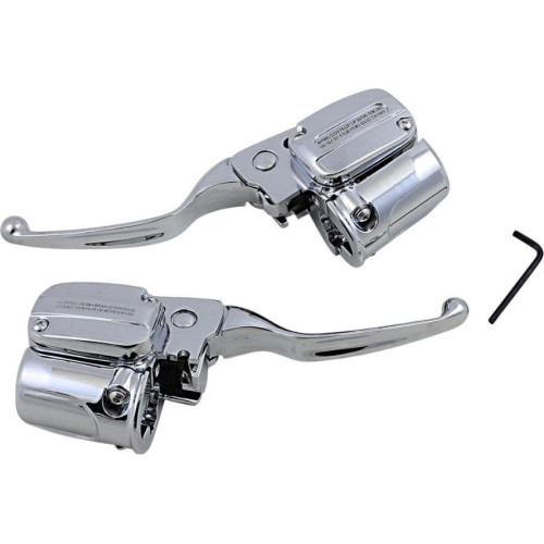 PartzBiz HD: 4418113-Drag Chrome แฮนด์ควบคุมคลัตช์เบรกไฮดรอลิก ABS Harley Road Glide 17-Up