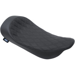 PartzBiz HD DS08011155 - Drag Specialties 0801-1155 Black Diamond Stitched Low Pro Solo Seat 97-07 Harley touring road king street glide custom saddle upgrade