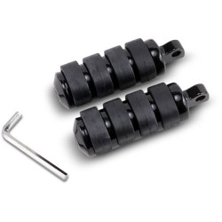 PartzBiz HD DS16030352 - Drag Large Black Rubber Soft-Ride Male Mount Motorcycle Foot Pegs Pair