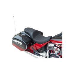 PartzBiz HD DS08102259 - Drag Low Profile 2-Up Seat Black Diamond Stitch Solar Vinyl Indian Touring 14-20 PartzBiz HD DS08102259 - Drag Low Profile 2-Up Seat Black Diamond Stitch Solar Vinyl Indian Touring 14-20