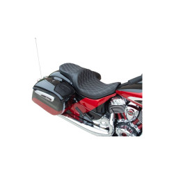 PartzBiz HD DS08102260 - Drag Low Profile 2-Up Seat Silver Diamond Stitch Solar Vinyl Indian Touring '14+ PartzBiz HD DS08102260 - Drag Low Profile 2-Up Seat Silver Diamond Stitch Solar Vinyl Indian Touring '14+