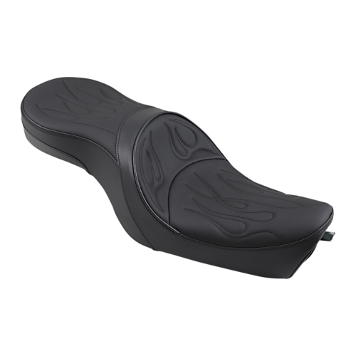 PartzBiz HD: 4417899-Drag Low-Profile Touring Flame Stitch Black Seat 4 Harley 06-22 XL Models | 0