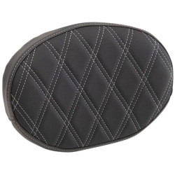 PartzBiz HD DS08220447 - Drag Oval Sissy Bar Pad Silver Double Diamond Vinyl Harley & Custom 0822-0447 PartzBiz HD DS08220447 - Drag Oval Sissy Bar Pad Silver Double Diamond Vinyl Harley & Custom 0822-0447