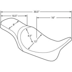 PartzBiz HD DS08011272 - Drag Predator 2-Up Seat Solar Reflective Leather Diamond Red HD FLH/T 08-Up 0801-1272 08011272 Harley-Davidson Electra Glide Road Glide Road King Street Glide Tri Glide FLHT FLHR FLTR FLHX