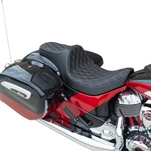 PartzBiz HD: 4417872-Drag Predator III 2-Up Seat Double Diamond Silver Stitch Indian Touring 14-Up PartzBiz HD: 4417872-Drag Predator III 2-Up Seat Double Diamond Silver Stitch Indian Touring 14-Up