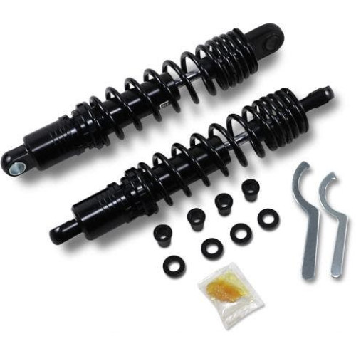 PartzBiz HD: 4417848-Drag Premium Low Profile Black 10.5" Adjustable Rear Spring Shocks XL  | 1310-1189