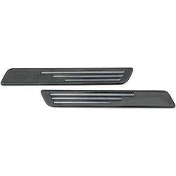 PartzBiz HD DS35010761 - Drag Saddlebag Latch Cover Inserts Ball Milled Black For Harley FLH/T 93-13