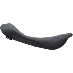 PartzBiz HD DS08011156 - Drag Specialties 0801-1156 Silver Diamond Stitched Low Pro Solo Seat 99-07 Harley touring road king street glide custom saddle upgrade