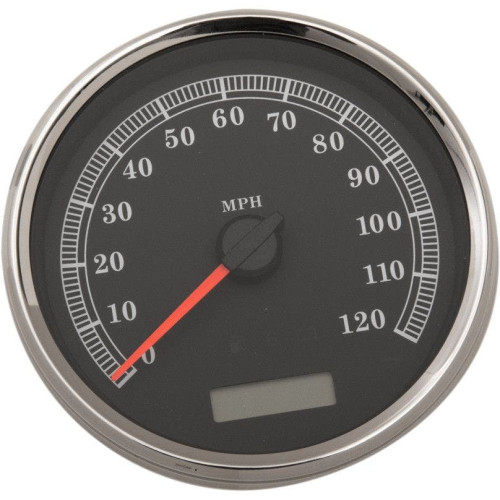 PartzBiz HD: 4417607-Drag Specialties 2210-0462 Black 5" Electronic Speedometer Gauge 04-13 Harley-Davidson XL Softail Dyna programmable speed odometer upgrade replacement