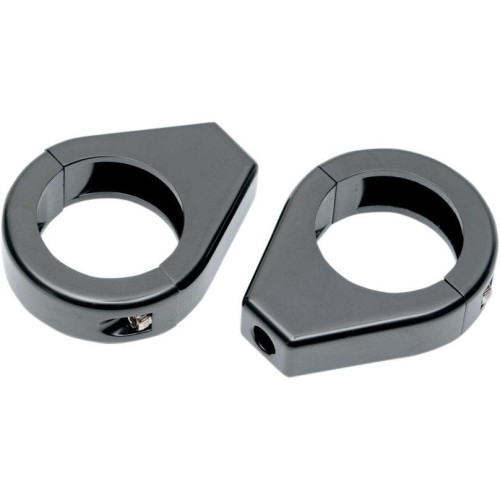 PartzBiz HD: 4417600-Drag Specialties Black 39MM Front Fork Tubes Turn Signal Clamps Mounts Harley Davidson Dyna Touring Sportster Softail Indicator Relocation Brackets