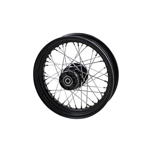 PartzBiz HD: 4417550-Drag Specialties Black Laced 40 Spoke Rear Wheel 16x3" Harley Softail Dyna 00-06