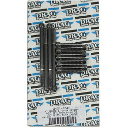 PartzBiz HD DS24011040 - Drag Specialties Black Outer Primarty Bolt Replacement Kit Knurled Head 17-19 Harley Davidson Milwaukee Eight M8 M-Eight Touring Hardware Bolts Nuts Washers Engine Transmission