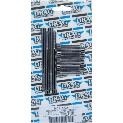 PartzBiz HD: 4417556-Drag Specialties Black Outer Primarty Bolt Replacement Kit Smooth Head 17-19 Harley Davidson Milwaukee Eight M8 M-Eight Touring Hardware Bolts Nuts Washers Engine Transmission