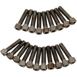 PartzBiz HD DS24011021 - Drag Specialties Black Chrome-Plated Rocker Cover Bolt Replacement Kit Knurled Head 17-19 Harley Davidson Milwaukee Eight M8 M-Eight Touring Softail Hardware Bolts Nuts Washers Engine