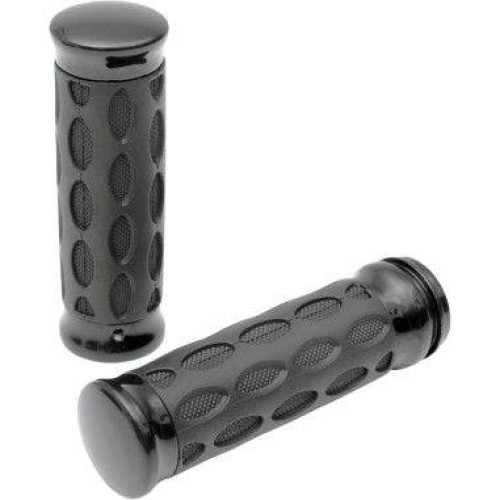 PartzBiz HD: 4417530-Drag Specialties Black Rubber Hand Grips for Harley Cable Throttle | 0630-0774