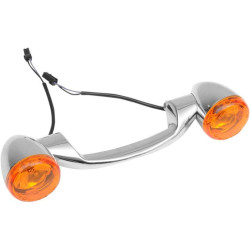PartzBiz HD DS20200593 - Drag Specialties Chrome Bullet Style Rear Turn Signal Bar for Harley 91-08 - 2020-0593 PartzBiz HD DS20200593 - Drag Specialties Chrome Bullet Style Rear Turn Signal Bar for Harley 91-08 - 2020-0593