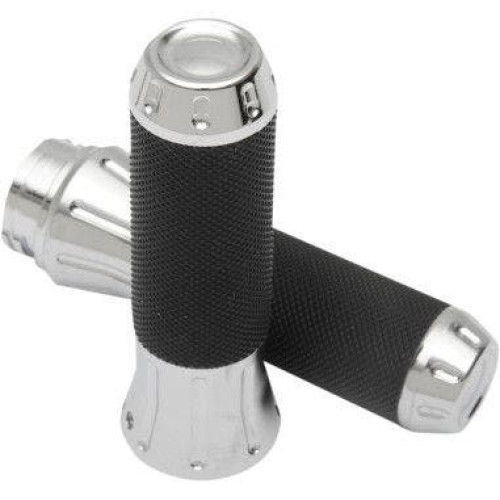 PartzBiz HD: 4417438-Drag Specialties ปลอกแฮนด์โครเมียมหุ้มยางสำหรับ Harley Throttle by Wire | 0630-1610