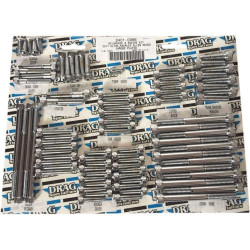 PartzBiz HD DS24010966 - Drag Specialties Chrome Engine Bolt Replacement Kit Knurled Head 17-22 Harley Davidson Milwaukee Eight M8 M-Eight Touring Hardware Bolts Nuts Washers Engine transmission 
