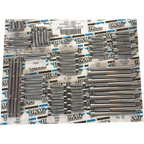 PartzBiz HD: 4417452-Drag Specialties Chrome Engine Bolt Replacement Kit Smooth Head 17-19 Harley Davidson Milwaukee Eight M8 M-Eight Touring Hardware Bolts Nuts Washers Engine transmission PartzBiz HD: 4417452-Drag Specialties Chrome Engine Bolt Replacement Kit Smooth Head 17-19 Harley Davidson Milwaukee Eight M8 M-Eight Touring Hardware Bolts Nuts Washers Engine transmission