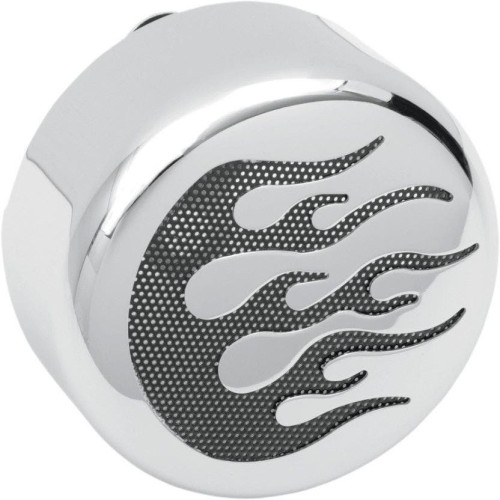 PartzBiz HD: 4417413-Drag Specialties Chrome Flame Horn Cover for Harley V-Twin w/ Center Horn | 2107-0052 PartzBiz HD: 4417413-Drag Specialties Chrome Flame Horn Cover for Harley V-Twin w/ Center Horn | 2107-0052