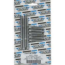 PartzBiz HD DS24010990 - Drag Specialties Chrome Outer Primarty Bolt Replacement Kit Smooth Head 17-19 Harley Davidson Milwaukee Eight M8 M-Eight Touring Hardware Bolts Nuts Washers Engine Transmission