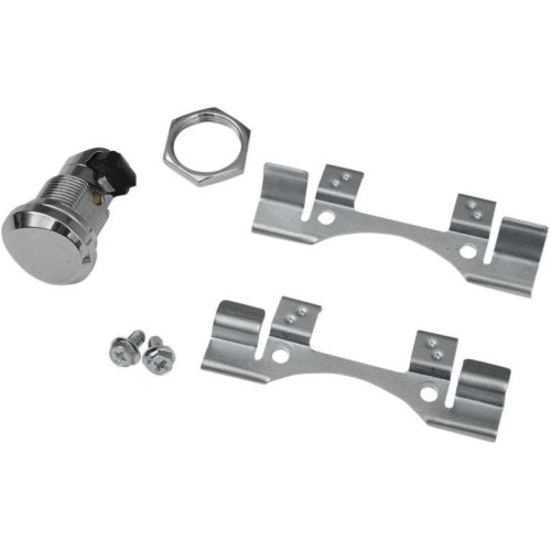 PartzBiz HD: 4417401-Drag Specialties Chrome Push Button Fuel Door Latch Kit Harley Touring 92-16 | 0703-0631