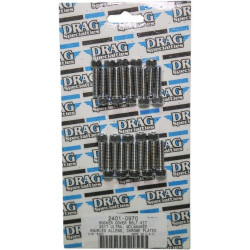 PartzBiz HD DS24010970 - Drag Specialties Chrome Rocker Cover Bolt Replacement Kit Knurled Head 17-19 Harley Davidson Milwaukee Eight M8 M-Eight Touring Softail Hardware Bolts Nuts Washers Engine