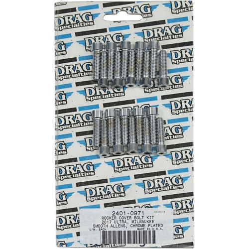 PartzBiz HD: 4417354-Drag Specialties Chrome Rocker Cover Bolt Replacement Kit Smooth Head 17-19 Harley Davidson Milwaukee Eight M8 M-Eight Touring Softail Hardware Bolts Nuts Washers Engine
