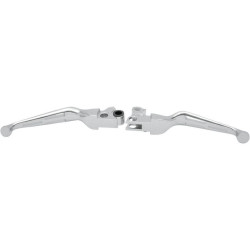 PartzBiz HD DS06100141 - ชุดคันคลัทช์เบรคแบบ Slotted Wide Chrome 96-16 Harley Big Twin XL | 0610-0141
